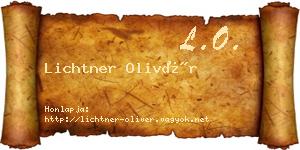 Lichtner Olivér névjegykártya